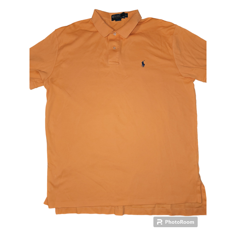Men's Polo Ralph Lauren orange polo size large vintage tag